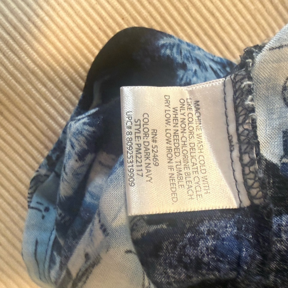Puritan Hawaiian Shirt Men’s M 38-40 Rayon Cars Palm Trees Navy Blue - Picture 2 of 7
